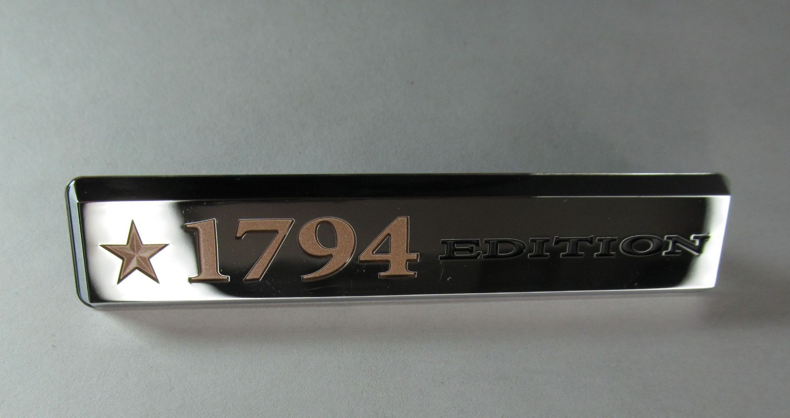 NEW OE TOYOTA TUNDRA 1794 EDITION CHROME CONSOLE BADGE/ EMBLEM 83.5mm x 16.5mm