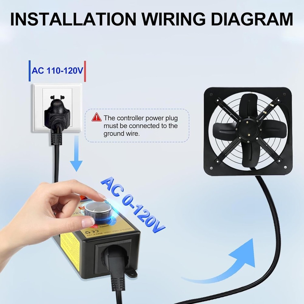 Variable Voltage Regulator 120V 15A 4000W AC Motor Speed Controller Dimmer