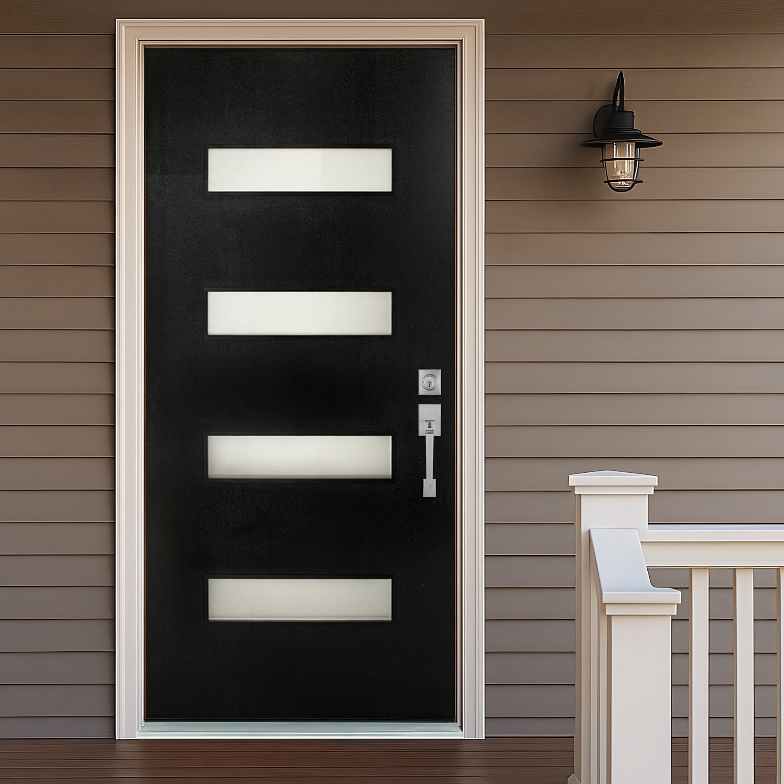 COMFLAND 32'' x 80''Fiberglass Exterior KD Door, 4-9/16"Jamb Front Enntry Door