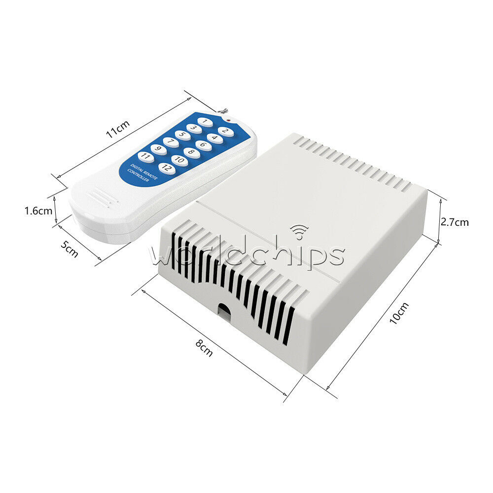 12v 12CH relay wireless RF Remote Control Switch Transmitter + Receiver