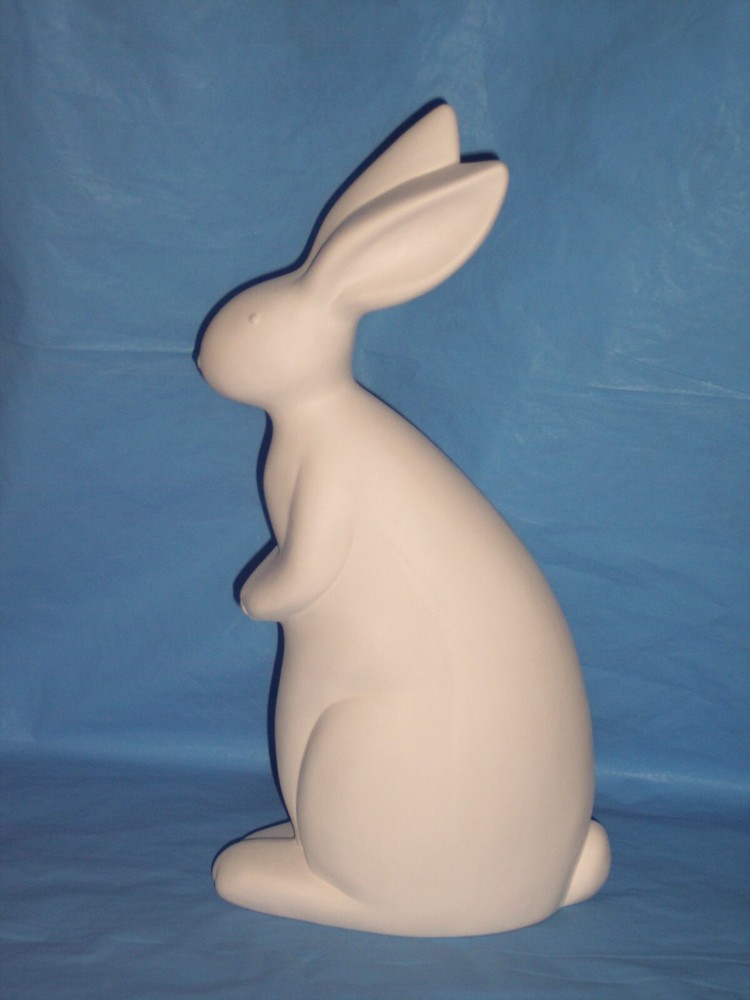 Ceramic Bisque~~ Ready to Paint~~~ Sitting Down Bunny with Flowers