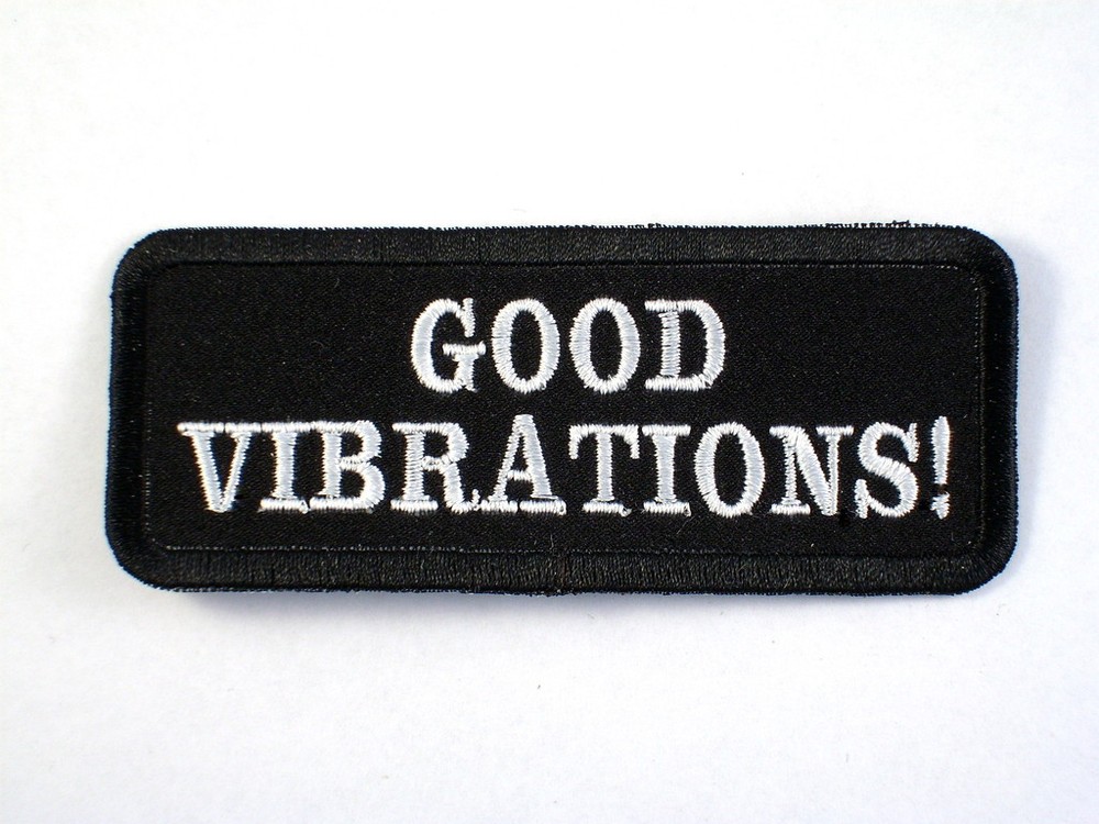 GOOD VIBRATIONS!  Biker Vest Jacket Patch embroidered, motorcycle