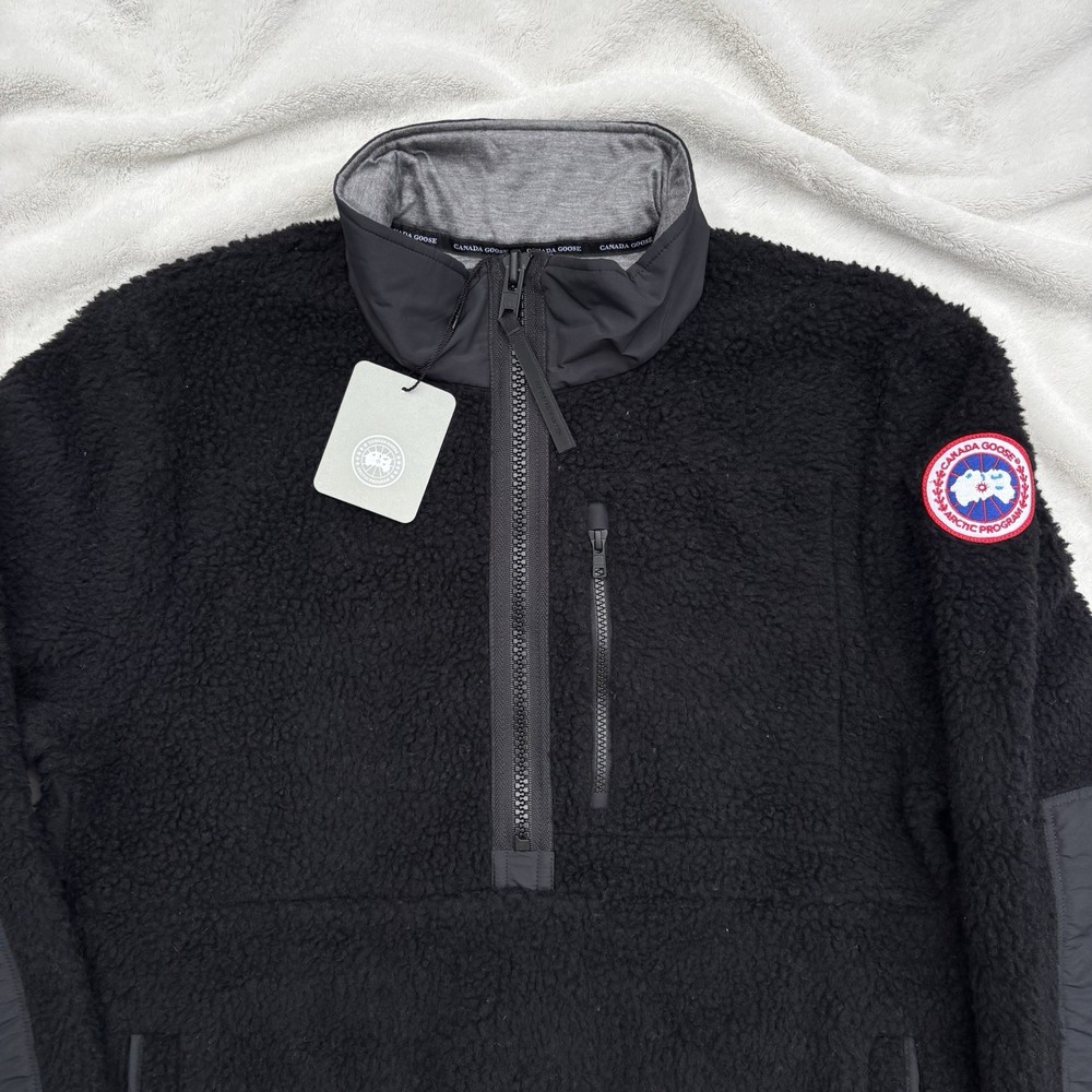 Canada Goose Renfrew Fleece Black Half Zip Pullover Jacket - New - Authentic