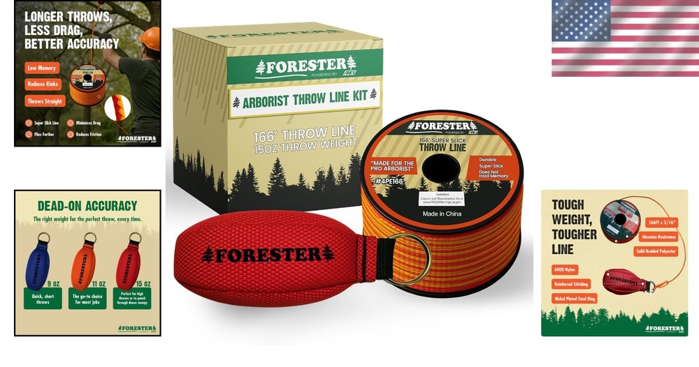 Arborist Throw Line Kit | 166ft Slick Polyester Rope
