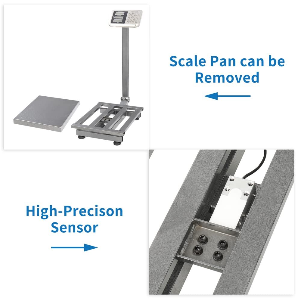 660 lbs / 0.1 Computing Digital Floor Platform Scale Shipping Postal Scale Grey