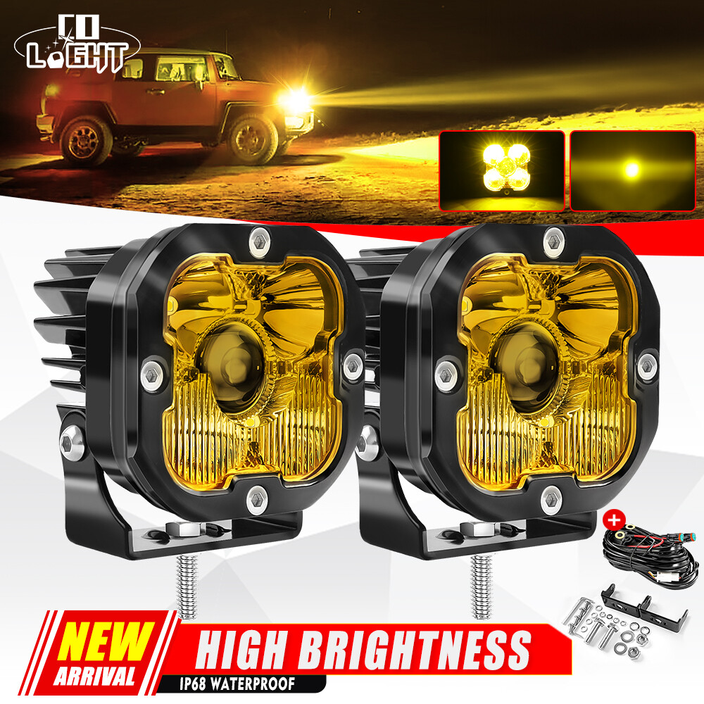 Colight Designs Squadron Sport Amber LED Pair Driving/Combo Light w/Wire Harness