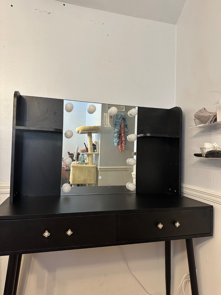 vanity desk mirror with lights