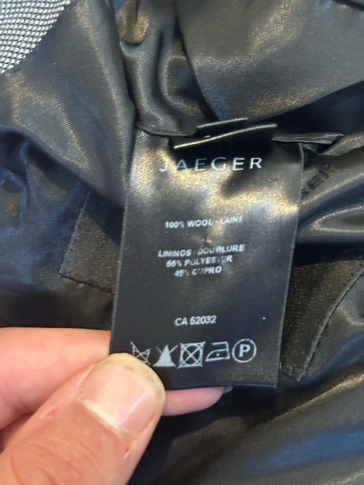 Jaeger Single Breasted Wool Blazer Jacket - Grey - Size 40R