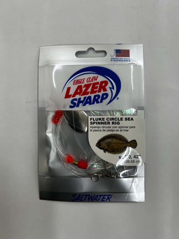 FLUKE Circle Sea Spin Rig Eagle Claw Lazer Sharp (6-PACK) NEW! #L832PL-3/0