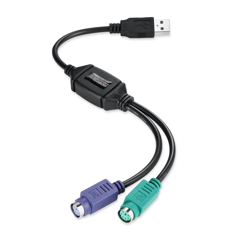 PERIPRO-401 PS2 To USB Adapter Keyboard Mouse Built-In Controller Black 1 PCS