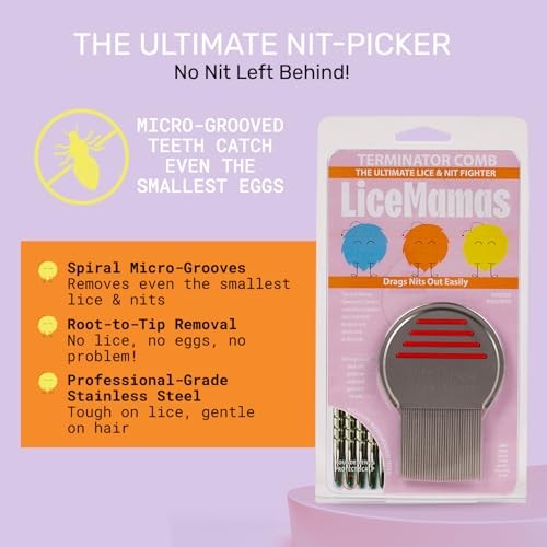 Terminator Comb for Easy & Comfortable Use - Ultimate Nit Free Comb for Lice &