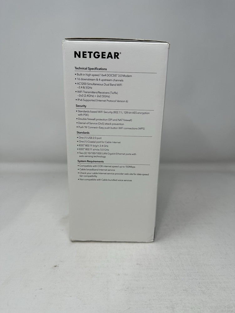 Netgear AC1200 WiFi Cable Modem Router C6230