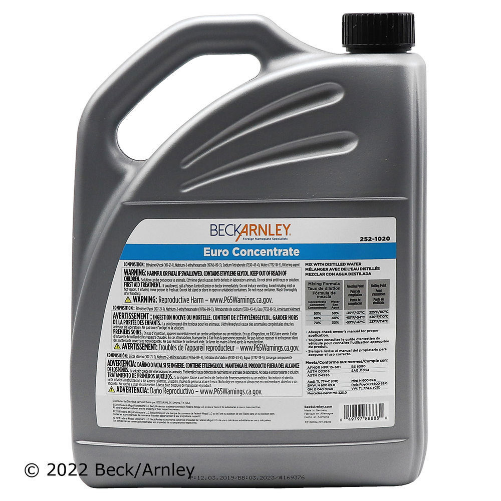 Engine Coolant / Antifreeze Beck/Arnley 252-1020