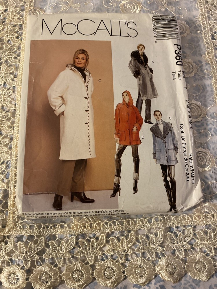 Uncut Sewing Patterns 90s Coats McCalls Jacket P360