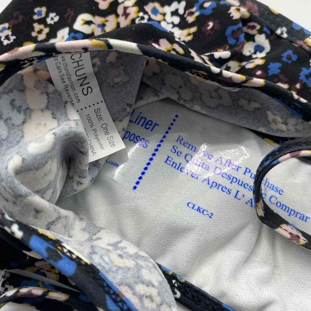 NWOT Chuns Floral Blue Triangle String Bikini Set Size Small/ Medium