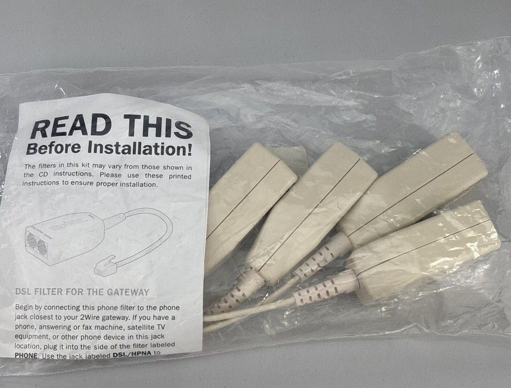 2Wire DSL Filter Kit 4 Pack Inline DSL Phone Filters
