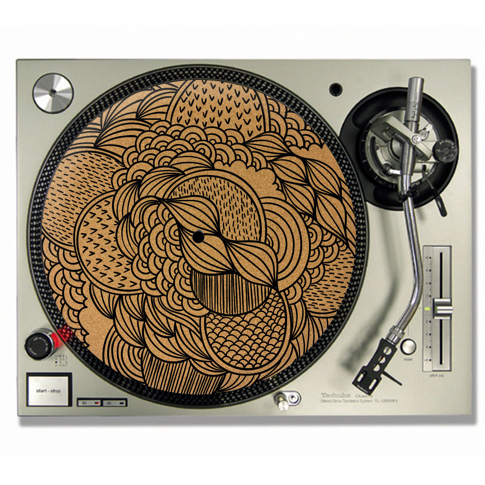 Pattern Vinyl CORK SLIPMATS / Turntable SLIP MATS