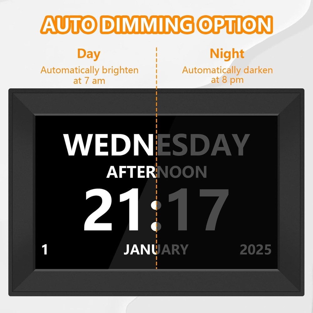 10.1-inch touchscreen digital clock, specially designed for the elderly.