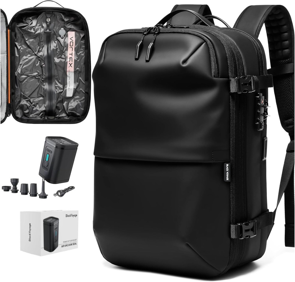 Vortex Vacuum Seal Travel Backpack 60L Expandable Air Compression System Water R