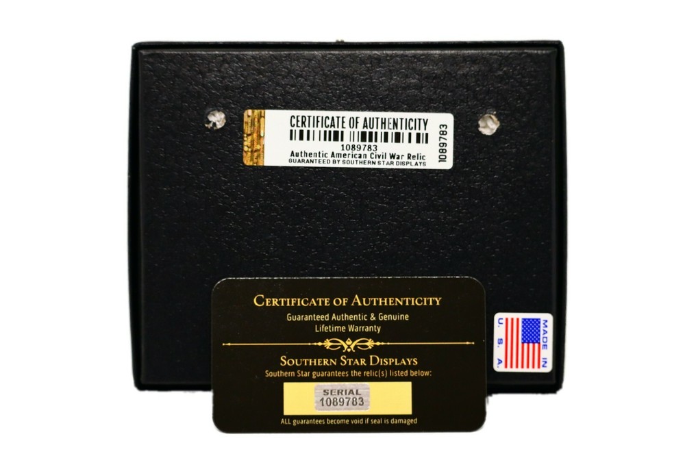 Original Civil War Bullets Relics in Matted Display Case (4 Piece) with COA