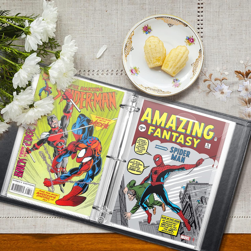 Comic Book Protector Bags, 12-Pack Binder Sleeves for Comics