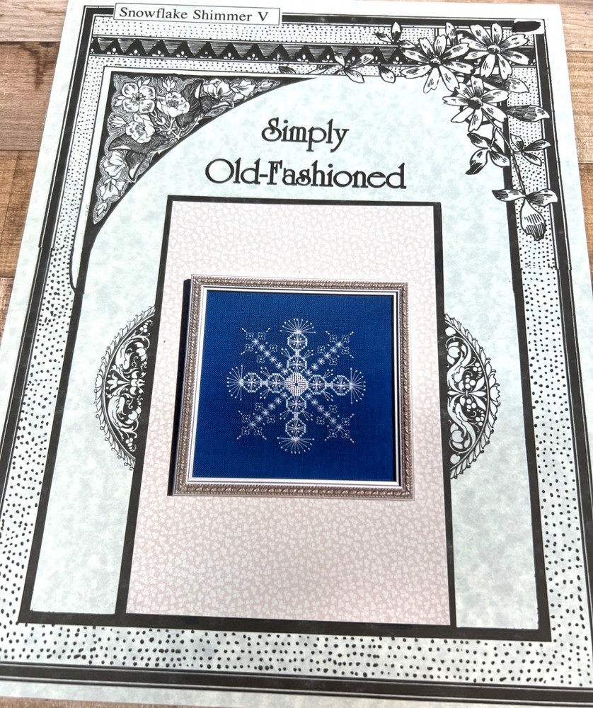 Simply Old-Fashioned Snowflake Shimmer V Cross Stitch Pattern