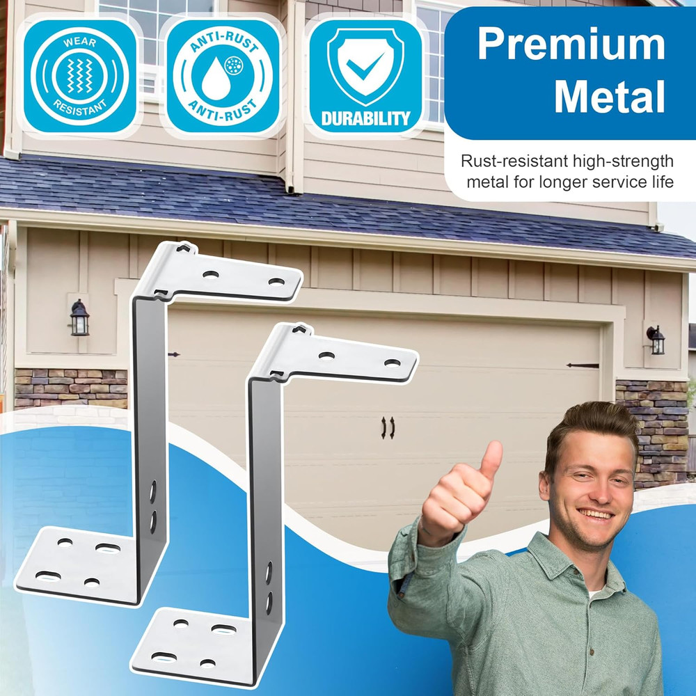 Sturdy Metal Garage Door Sensor Brackets - 2PCS Wall Mount Replacement Set