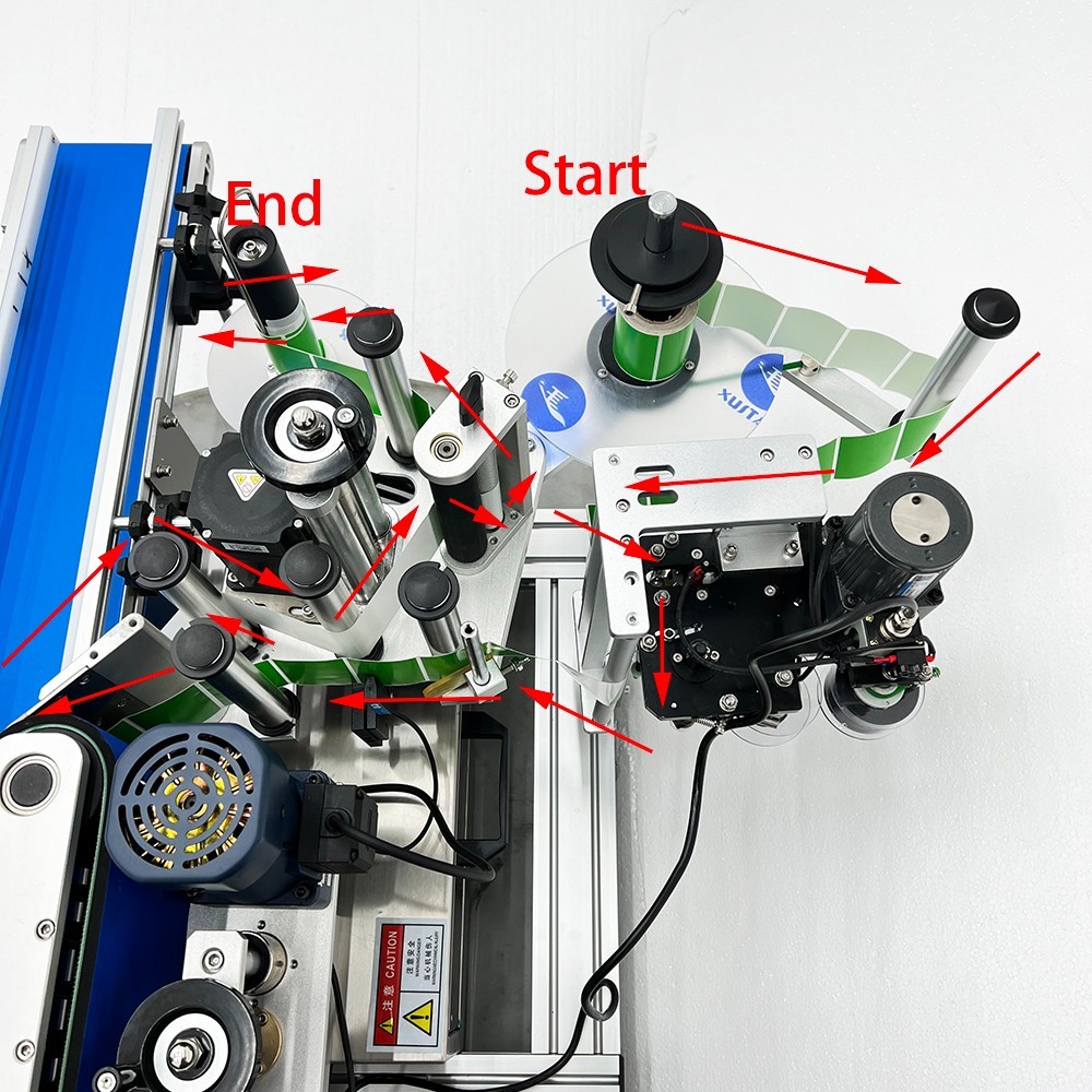 Auto Desktop Conveyor High Speed Coding Labeling Machine with Printer 1.57"-3.9"