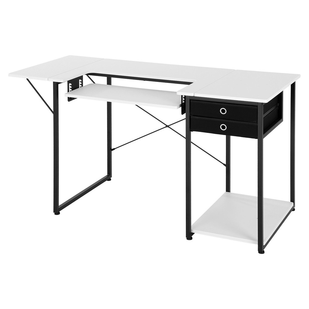 HOT/ Sewing Table,Multipurpose Sewing Machine Table with Drawers,Foldable Side