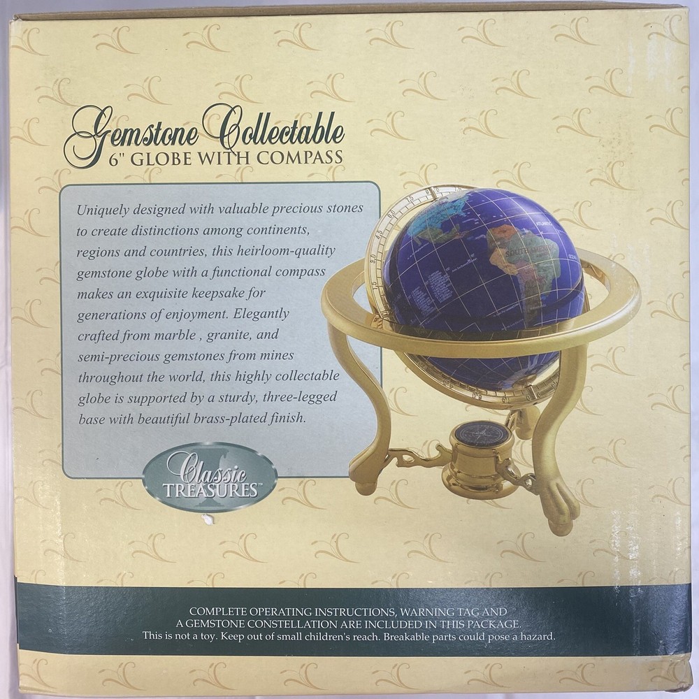 6” GLOBE WITH COMPASS CLASSIC TREASURES