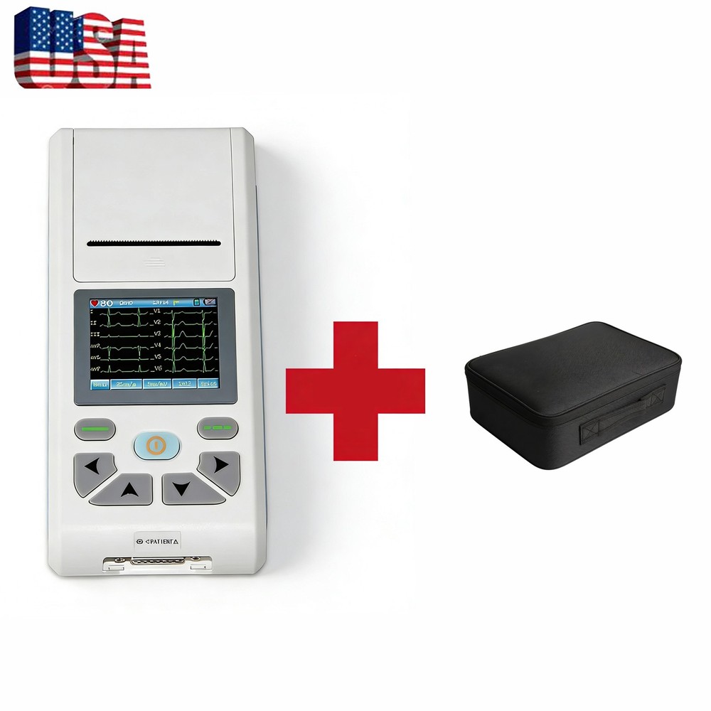 12-Lead EKG Machine ECG90A with Touch Screen & Thermal Printer - USB Software