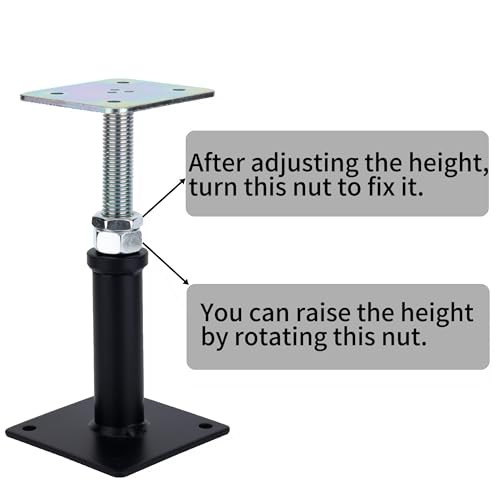 Pack Adjustable Floor Jack Post, 6’’-9’’ Height Range, House Floor Jacks Post 4