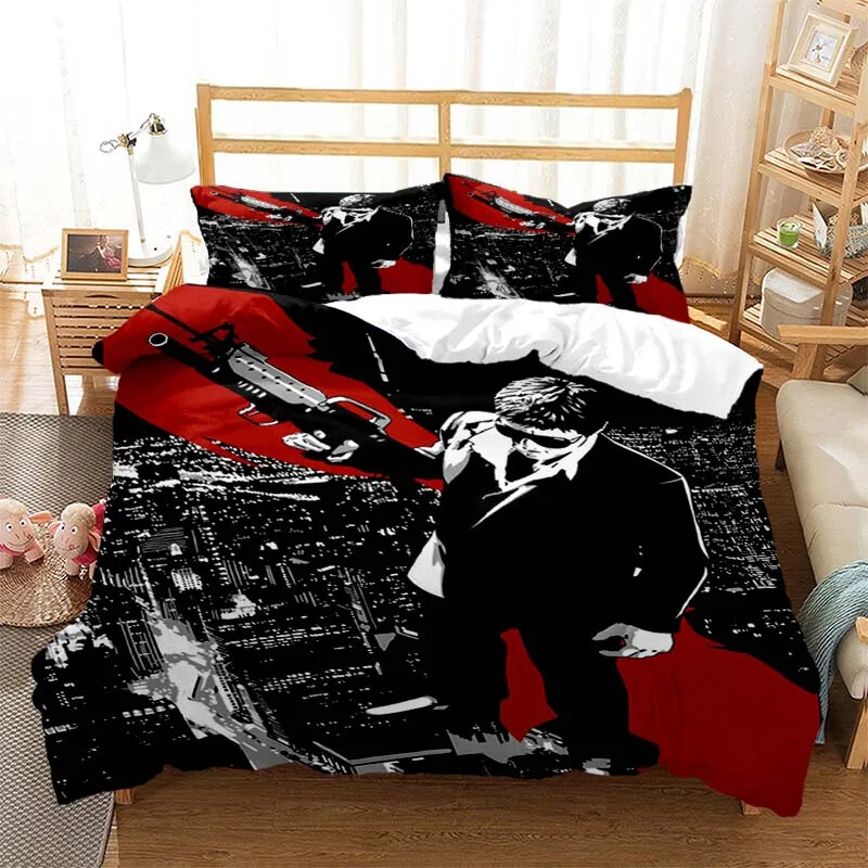 Tony Montana Scarfaces Bedding Set Duvet Cover Pillowcase Bed Kids Adult Home