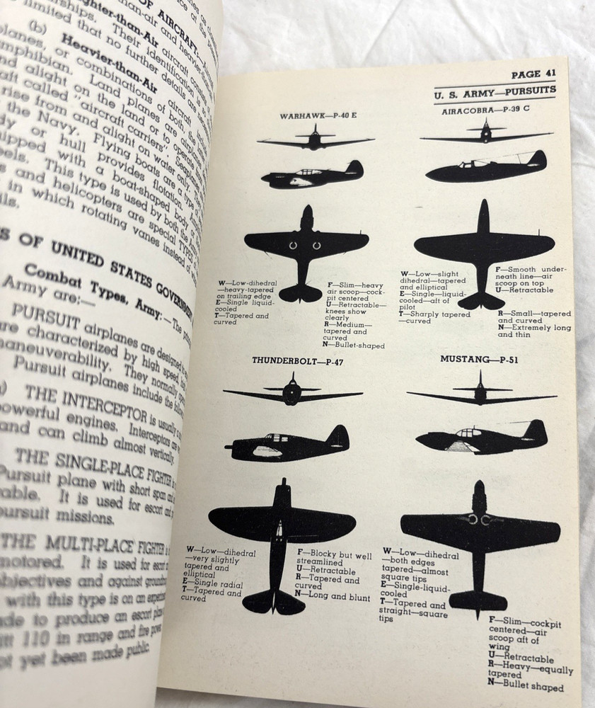 1943 Elementary & Advanced Aircraft Identification by Major Frederick Hazard