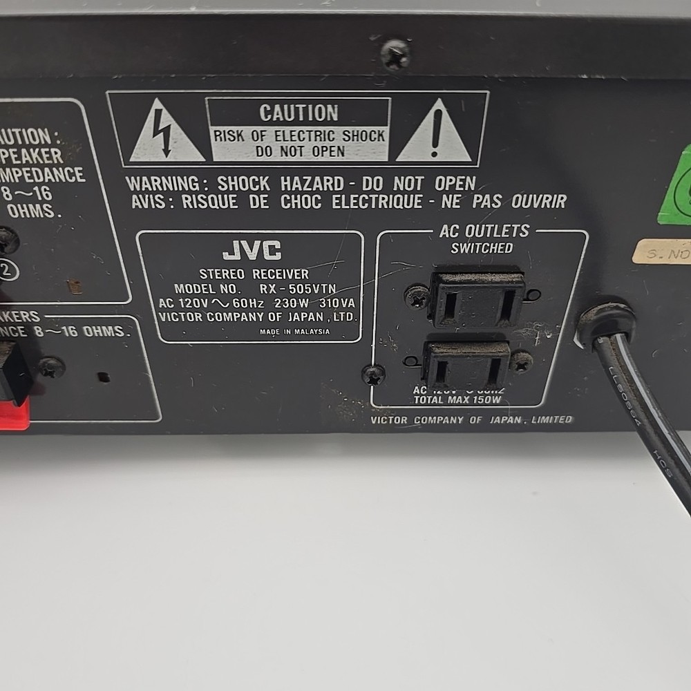 JVC RX-505V Digital Surround System Receiver