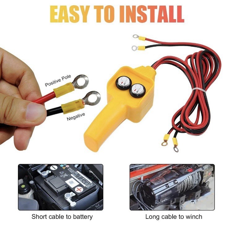 Winch Control Switch Winch Wired Controller Hand Control Assembly Push Button US