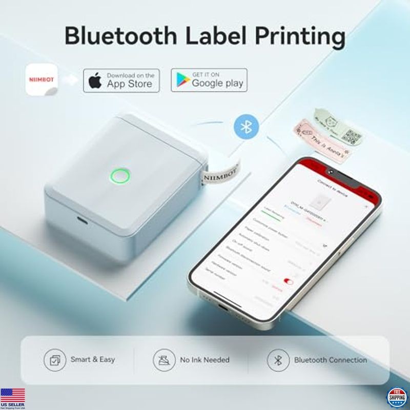 NIIMBOT Label Maker Machine Bluetooth Label Printer for School Home Office