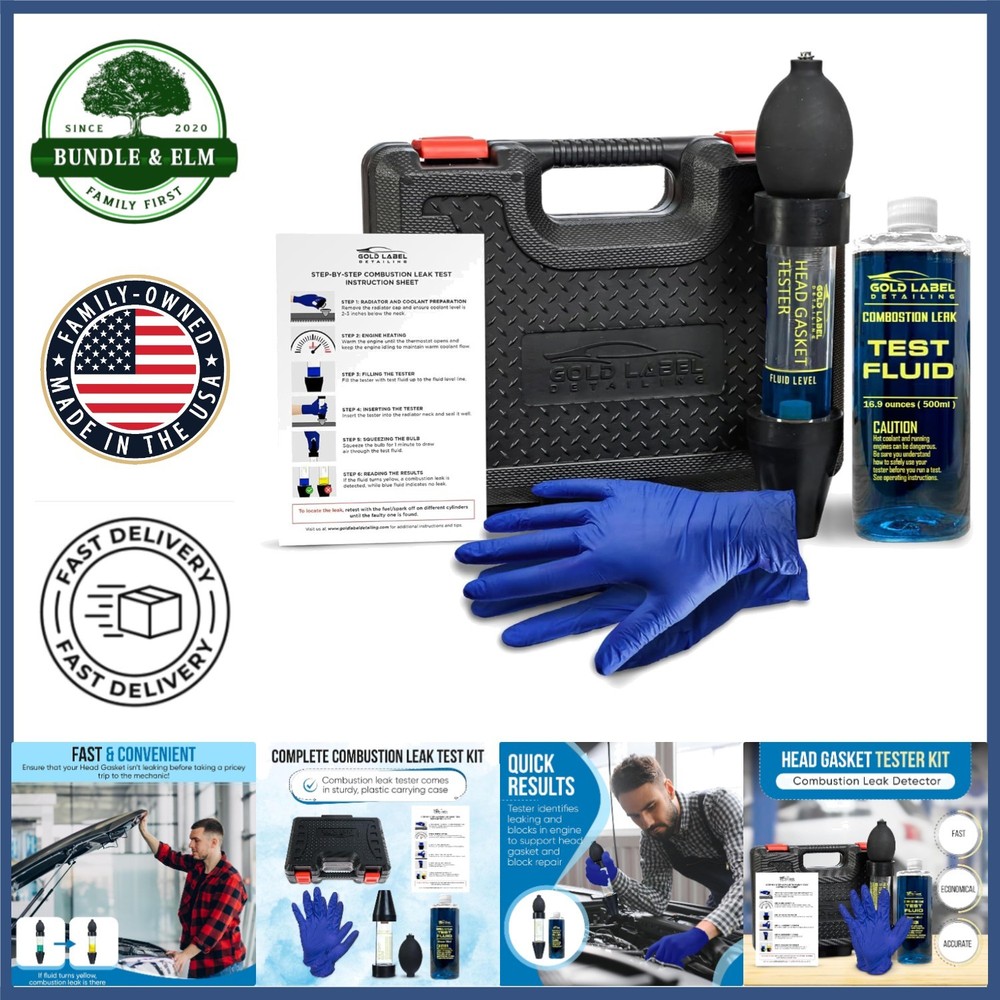 Automotive Combustion Leak Detector Kit with 18oz Fluid for Engine Testing