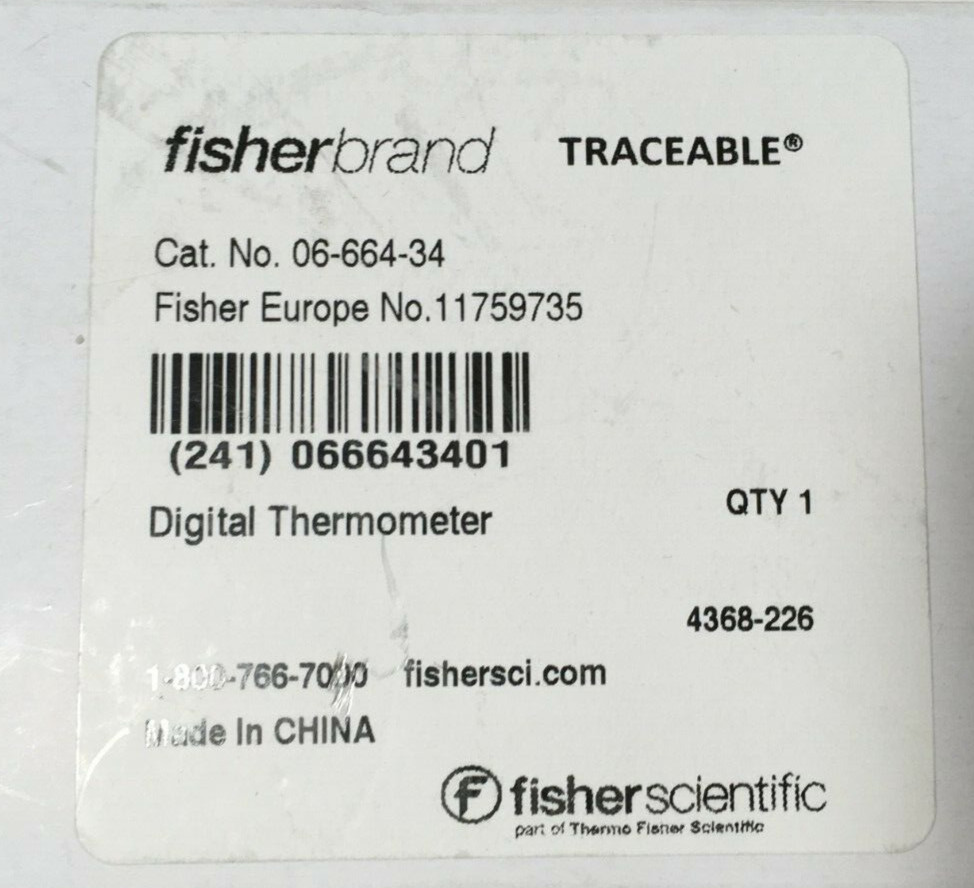 Fisherbrand™ Traceable™ Full-Scale Thermometer 06-664-34-Doesn't include battery