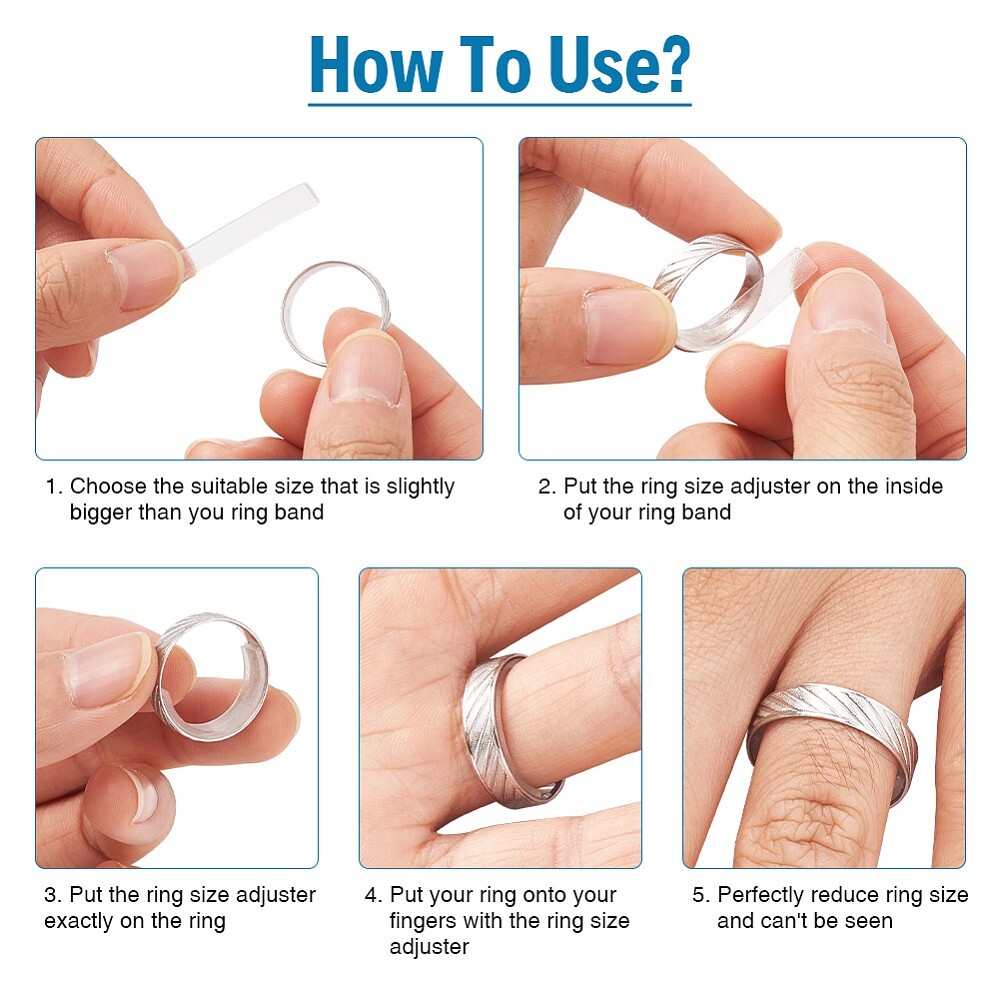 19Pcs Invisible Ring Adjuster-Assorted Sizes Ring Reducer Spacer Ring Guard A3