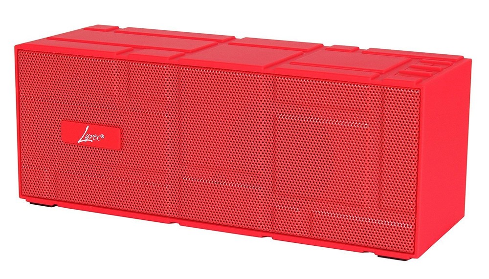 Lyrix Remixx Bluetooth Rectangle Portable Speaker Red w/ Built-In Mic Model 9767