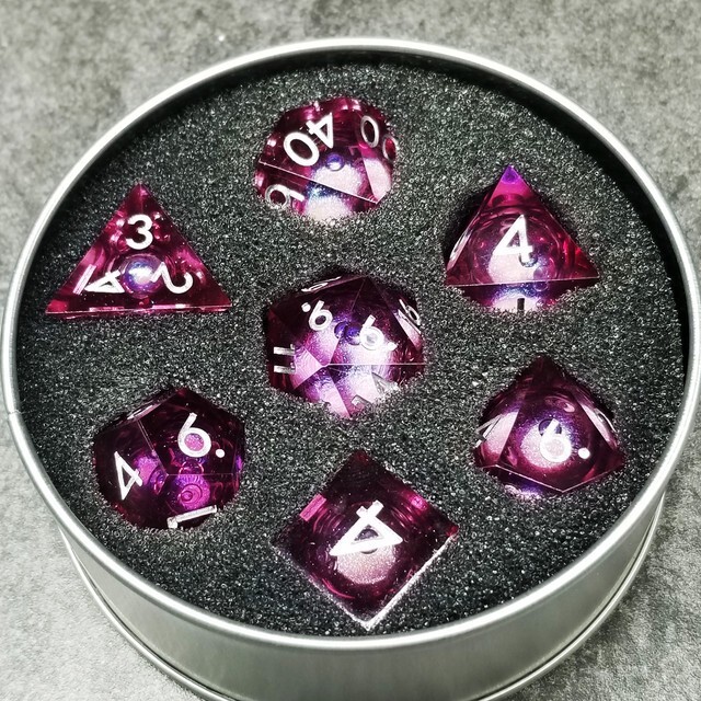 Sage's Vesper Souls Liquid Core Sharp Edge Resin Dice Set