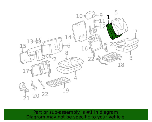 Genuine GM Seat Back Pad 88977807