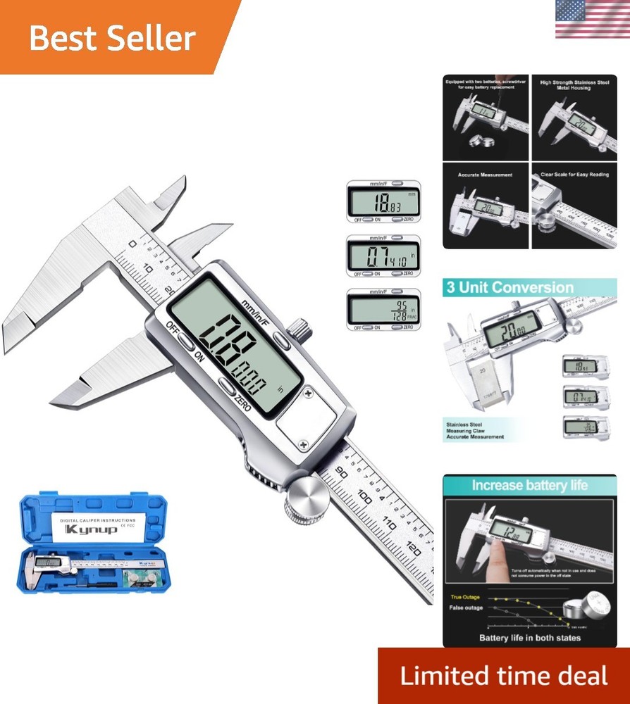 Versatile Digital Caliper 6-Inch - High Accuracy Measuring Tool with LCD Display