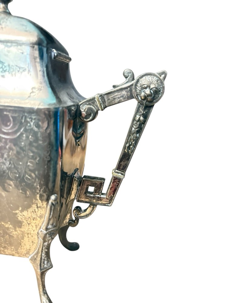 1876 antique silver Meridian teapot
