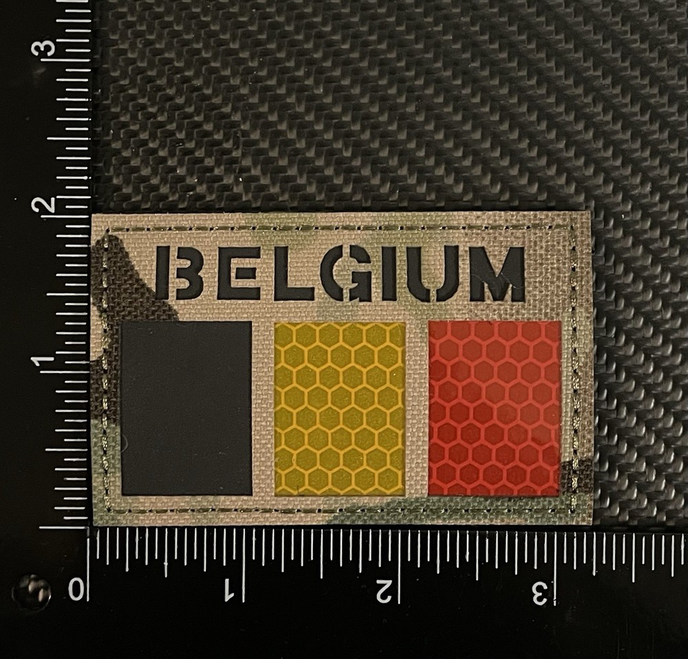 Belgium IR flag infrared Reflective Tactical morale patch Hook Loop Multicam C