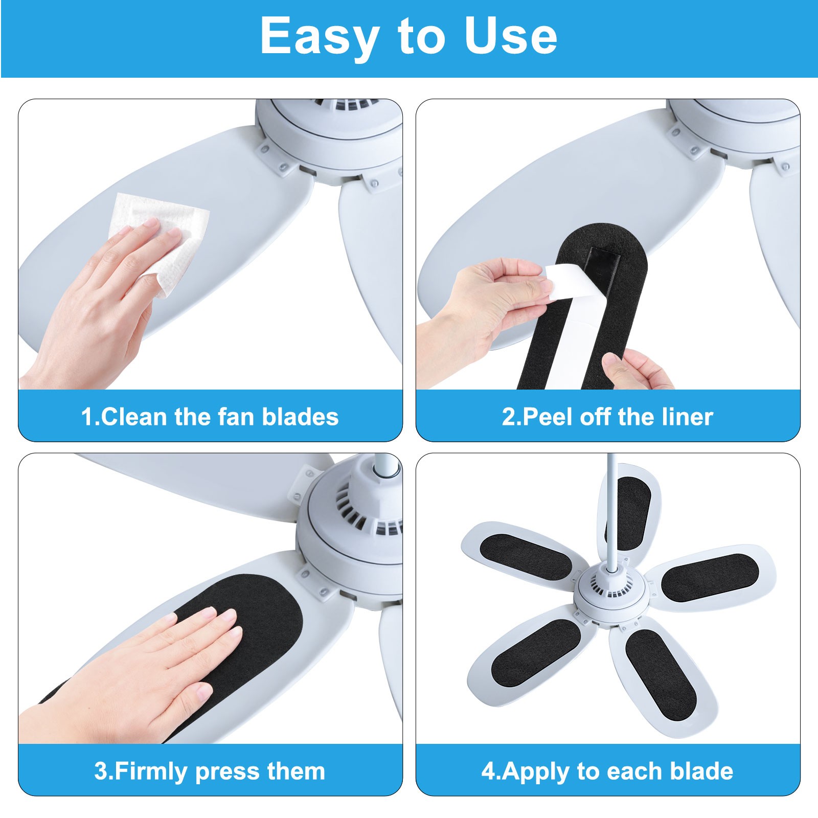 20 PCS Universal Ceiling Fan Filters Air Purifier Pads Trap Dust Odors Allergens