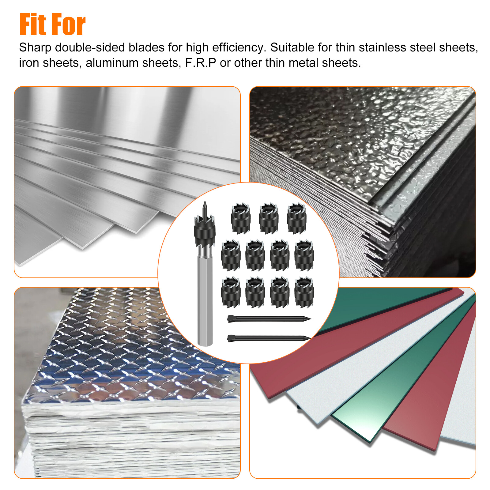 14Pcs 3/8" Double Sided Spot Weld Cutter Remover Drill Bit Welder Cut Rotary Kit