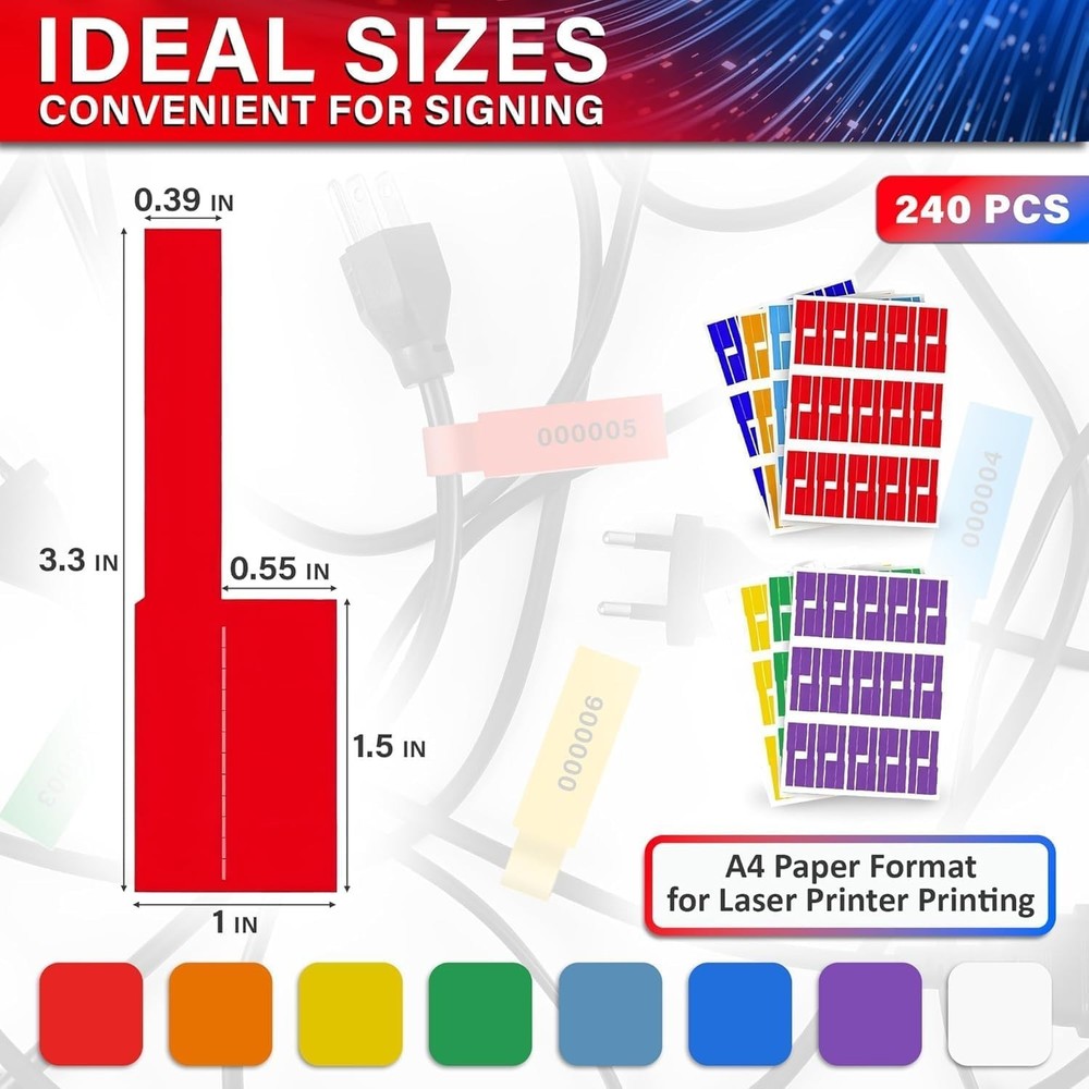 Durable 240 PCS Wire Tags - Optimal Torn & Waterproof Cable Management Solutions