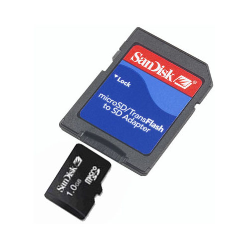NEW 1GB SanDisk Micro SD Memory Card with miniSD + SD Adapter Retail